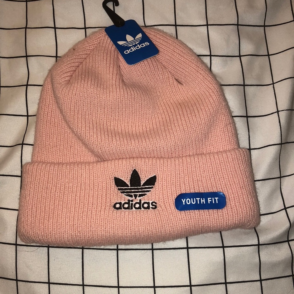 Pink adidas beanie